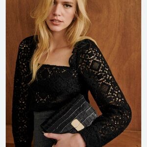 Black Lace Top Sezane